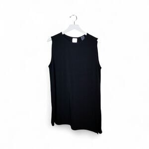 CLARA SUN WOO Black Knit Keyhole Knit Asymm Hem Dress/Tunic - Size Large